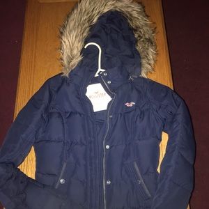 Hollister Navy Blue Winter Coat